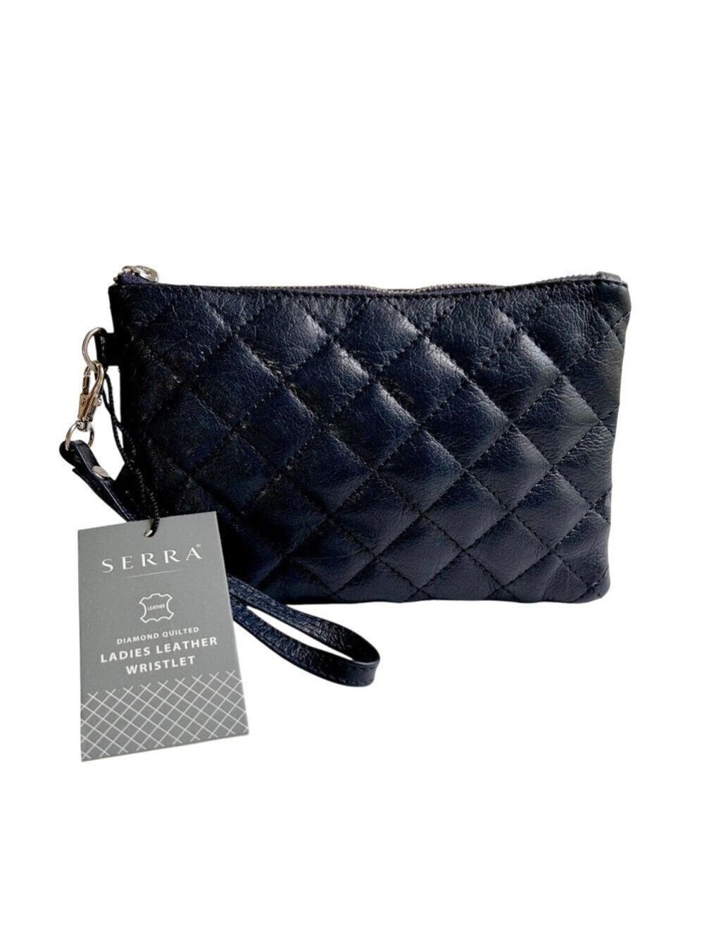 Serra Diamond Quilted Leather Wristlet NWT
